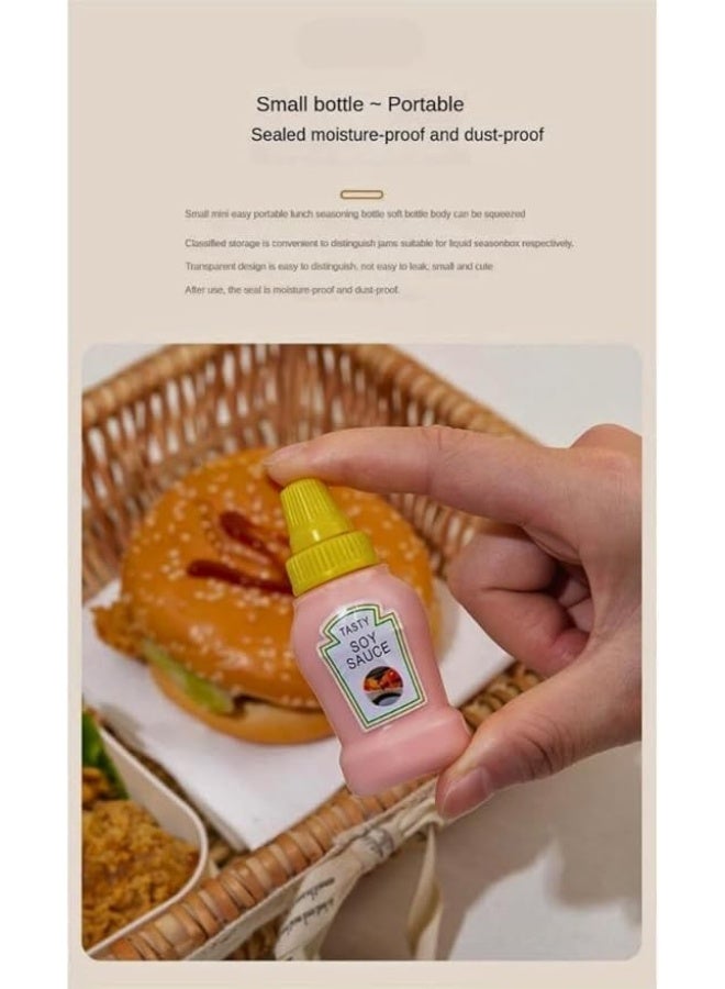 Mini Sauce Bottle Set 2 Pieces 25ml Leakproof Squeeze Containers Food Grade BPA Free Portable Condiment Bottles For Travel Picnic Lunch Box Daily Storage - Image 3